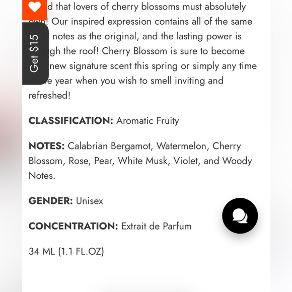 DUA brand Cherry Blossom Extrait de Parfum - Picture 4 of 4
